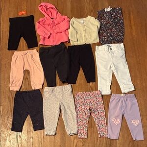 Assorted Baby Clothing Set Size 6-12 Month - Pink, Black, White, Floral